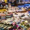 Eastern bazaar - handmade shoes. Image of selling point at Istanbul market with large selection of traditional arabic handmade or