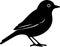 eastern bluebird Black Silhouette Generative Ai