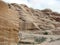 The eastern desert part of Jordan. Landscapes of stone deserts and rocks along the road to Petra.