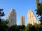 Eastern Gate of Belgrade. A group of three identical skyscrapers.