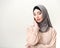 Eastern makeup on stylish muslim woman in hijab