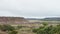 Eastern New Mexico landscape railroad tracks and mountains