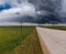 Eastern Plains Colorado Country Road and Power Lines