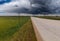 Eastern Plains Colorado Country Road and Power Lines