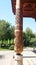 Eastern wooden column with ornament.