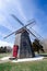 Eastham Windmill was built in 1680 and today, this historic old fashioned mill sits in a Cape Cod Park in Massachusetts. Fisheye