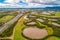 Eastlink tollway and Tirhatuan wetlands in Rowville, Victoria.