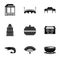 Eastward icons set, simple style