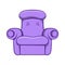 Easy armchair icon, cartoon style