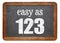 Easy as 123 blackboard sign