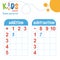 Easy colorful math count and write worksheet practice