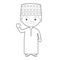 Easy coloring cartoon character from Oman dressed in the traditional way Vector Illustration