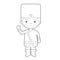 Easy coloring cartoon character from Russia dressed in the traditional way Vector Illustration