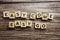 Easy Come  Easy Go alphabet letters on wooden background