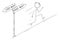 Easy or Hard Way, Vector Cartoon Stick Figure Illustration