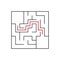 Easy maze. Game for kids. Puzzle for children. Labyrinth conundrum. Find the right path. Vector illustration