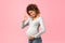 Easy pregnancy. Afro pregnant lady showing okay gesture