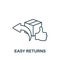 Easy Returns icon. Line simple line Retail icon for templates, web design and infographics