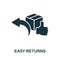 Easy Returns icon. Monochrome simple line Retail icon for templates, web design and infographics