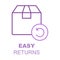 Easy returns icon, simple returns symbol, Hassle-free returns emblem, convenient returns logo, Simple return process icon, user-