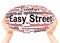 Easy street word cloud hand sphere concept