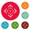 Easy target icons circle set vector