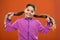 Easy tips making hairstyle for kids. Small child long hair. Charming beauty. Girl active kid with long gorgeous hair