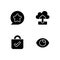 Easy to use interface creation process black glyph icons set on white space