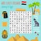 Easy word search crossword puzzle `Journey to Egypt`