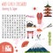 Easy word search crossword puzzle `Journey to Japan`