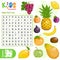 Easy word search crossword puzzle `Name that fruit`