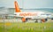 Easyjet plane at Inverness Airport.