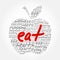 EAT apple word cloud collage