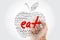 EAT apple word cloud with marker, health concept background