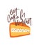 Eat Cake For Breakfast slogan, message or phrase handwritten with cursive calligraphic font on dessert. Elegant