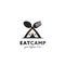 Eat camp camping foodie logo symbol with unique traditional ethnic african tent illustration icon