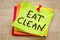 Eat clean reminder on sticky note