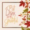 Eat drink and be grateful lettering in frame with leaves vector design