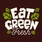 Eat green organic food logo healthy emblem leaves green natural fresh Ingredients stamp icon isolated