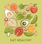 Eat healthy diet and dietary nutrition food vegetarian menu