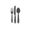 Eat logo with spoon knife and fork black icon