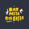 Eat Pasta Run Fasta. Lettering phrase. Vector illustration. Isolated on black background.