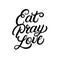 Eat Pray Love hand written lettering.