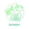 Eat right green gradient concept icon