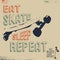 Eat Skate Sleep Repeat t-shirt print stamp for tee, t shirts applique, fashion, badge, label retro clothing, jeans, or