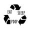 Eat sleep poop repeat inspirational slogan. Baby print design for t-shirts, bags, posters, cards. Funny phrase. Vector stock