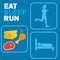 Eat sleep run concept, vector illustration
