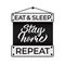 Eat,sleep, stay home, repeat - design with hand lettering and font. Vector.