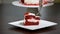 Eat Sliced delicious red velvet cake