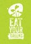 Eat Your Greens. Microgreen Raw Organic Vegan Food Print. Healthy Nutrition Motivation Concept Banner. Local Food Vector